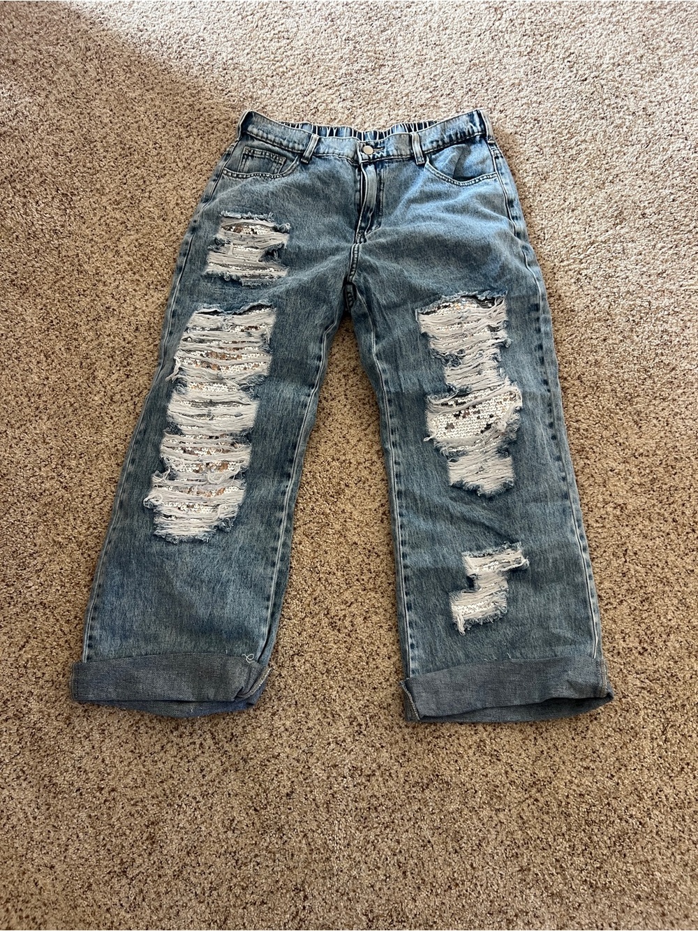 Oli and Hali Distressed Light Blue Jeans